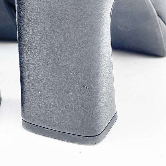 Jeffrey Campbell Women's Square Toe Black Leather Block Heel Mules Size 8.5 - Picture 13 of 13